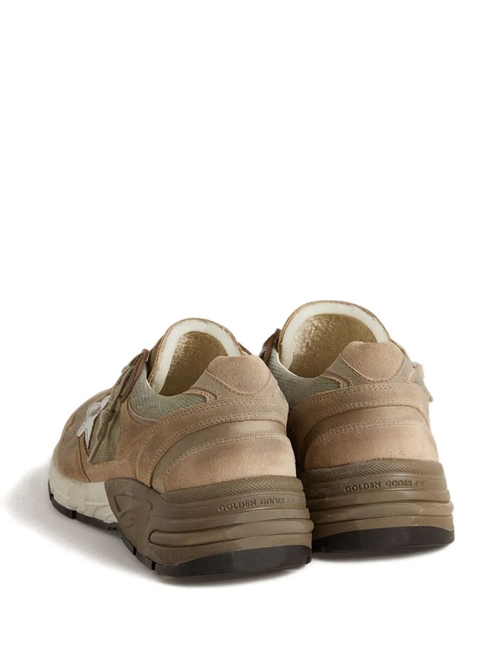 DAD-STAR SNEAKERS IN BEIGE MESH AND SUEDE WITH SILVER LEATHER STAR