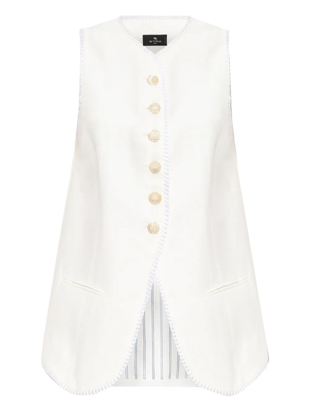 BUTTON-DOWN WAISTCOAT WITH TRIMS