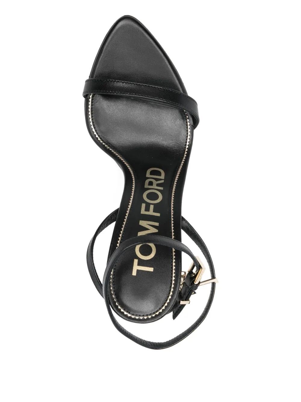 SHINY LEATHER PADLOCK POINTY NAKED SANDALS