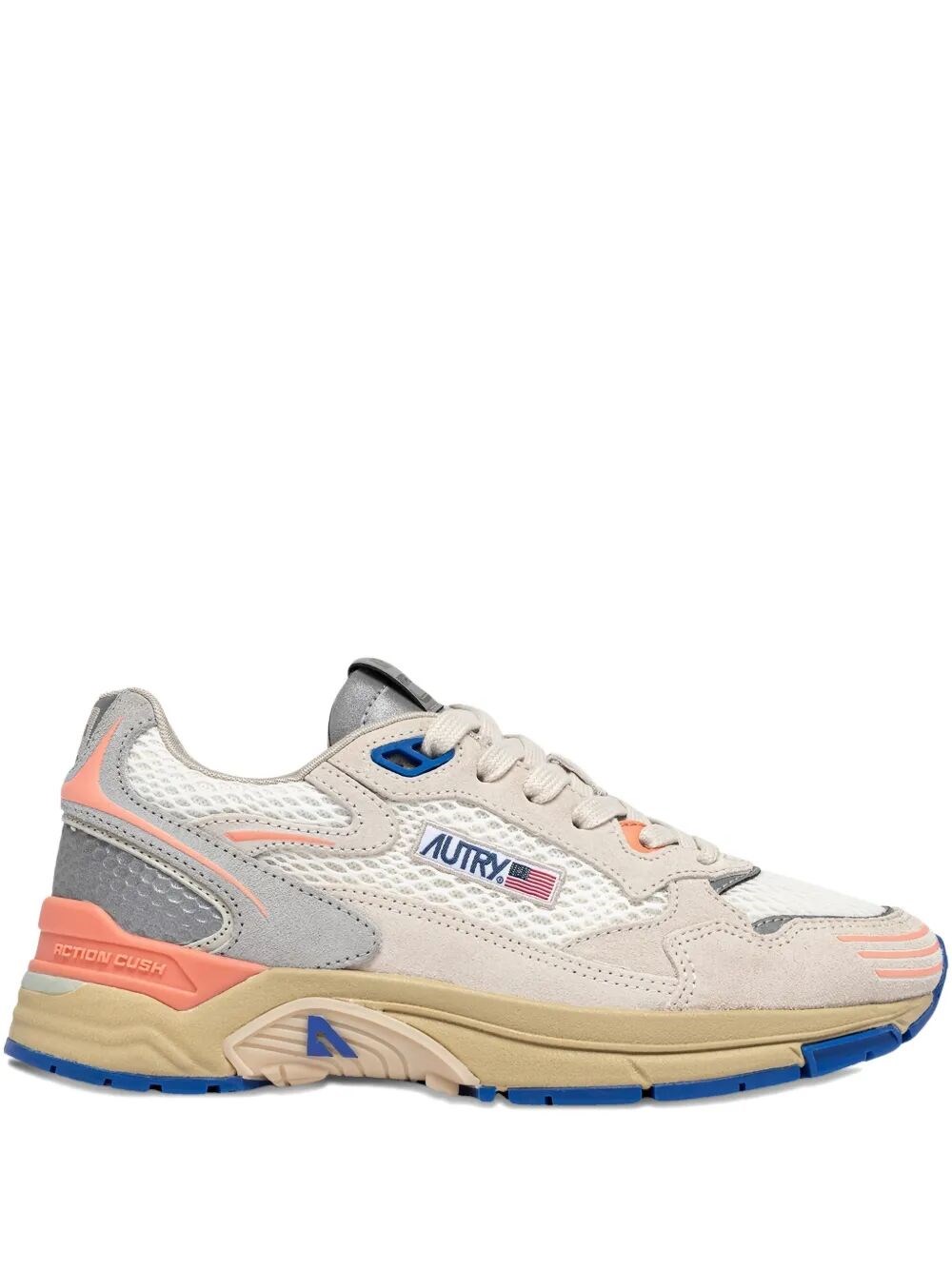 HYPERWAY SNEAKERS IN WHITE AND PEACH SUEDE AND MESH