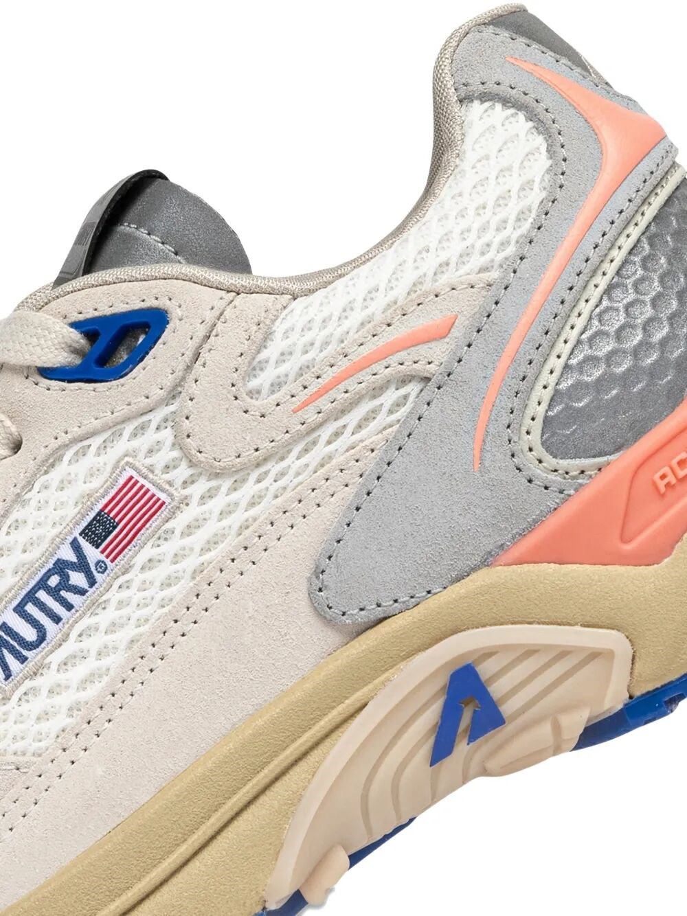 HYPERWAY SNEAKERS IN WHITE AND PEACH SUEDE AND MESH
