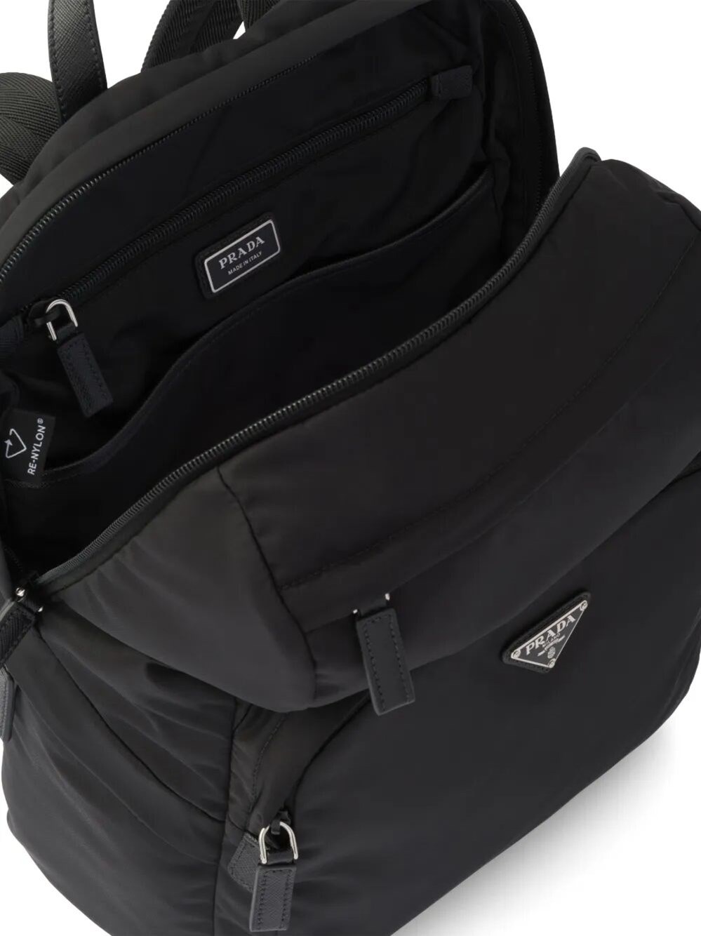 RE-NYLON AND SAFFIANO LEATHER BACKPACK