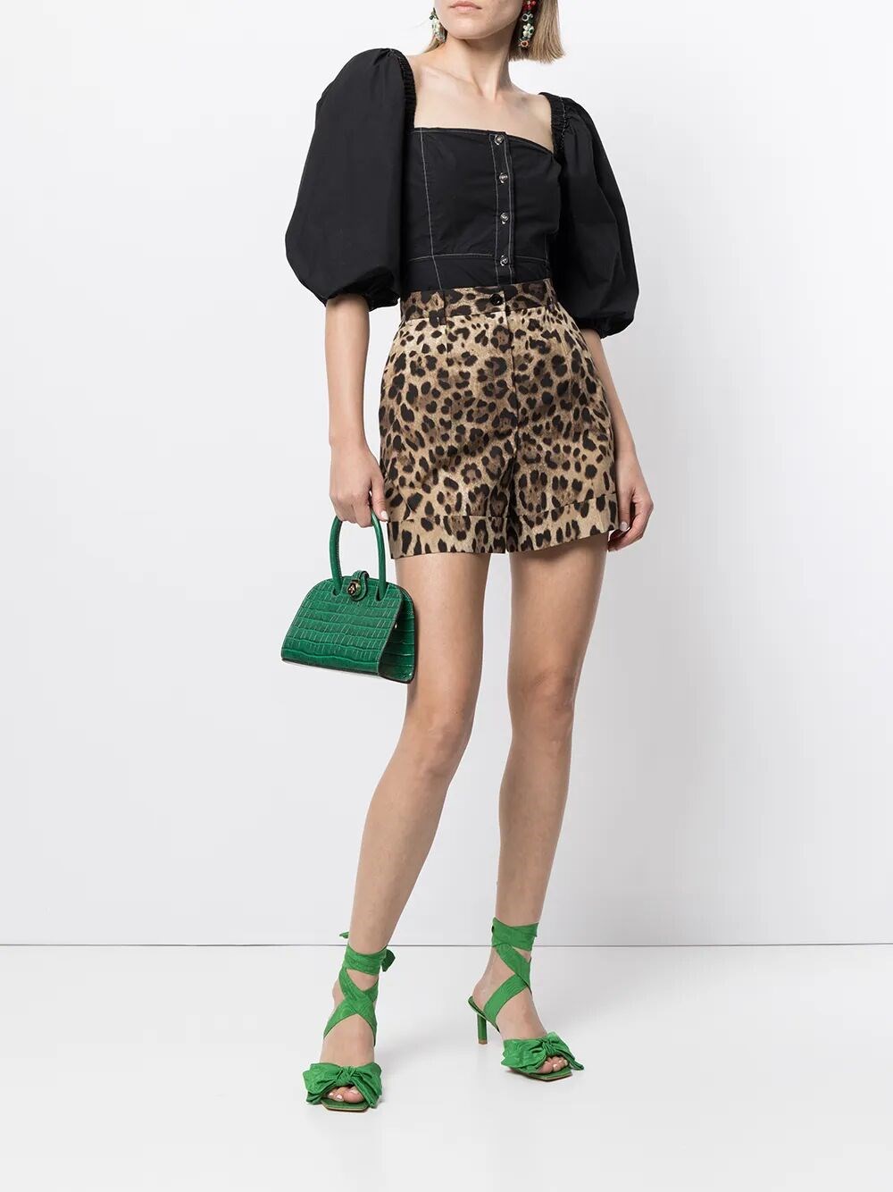 LEOPARD-PRINT POPLIN SHORTS