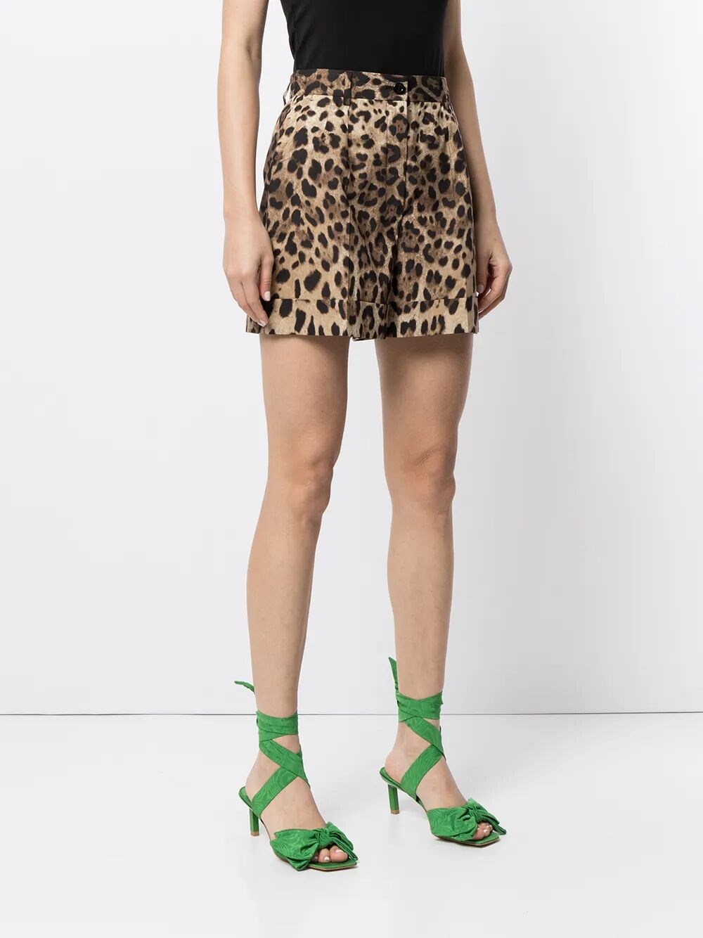 LEOPARD-PRINT POPLIN SHORTS