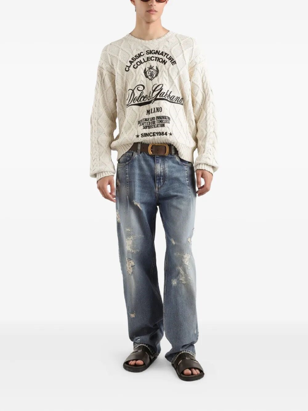 OVERSIZED PULLOVER WITH INTERWOVEN PATTERN