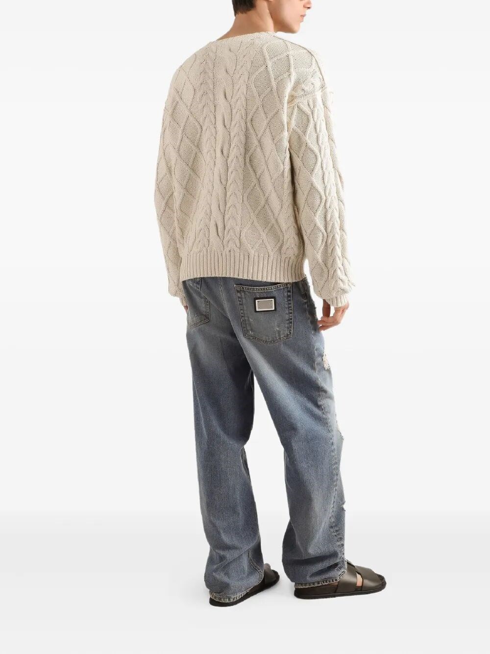 OVERSIZED PULLOVER WITH INTERWOVEN PATTERN