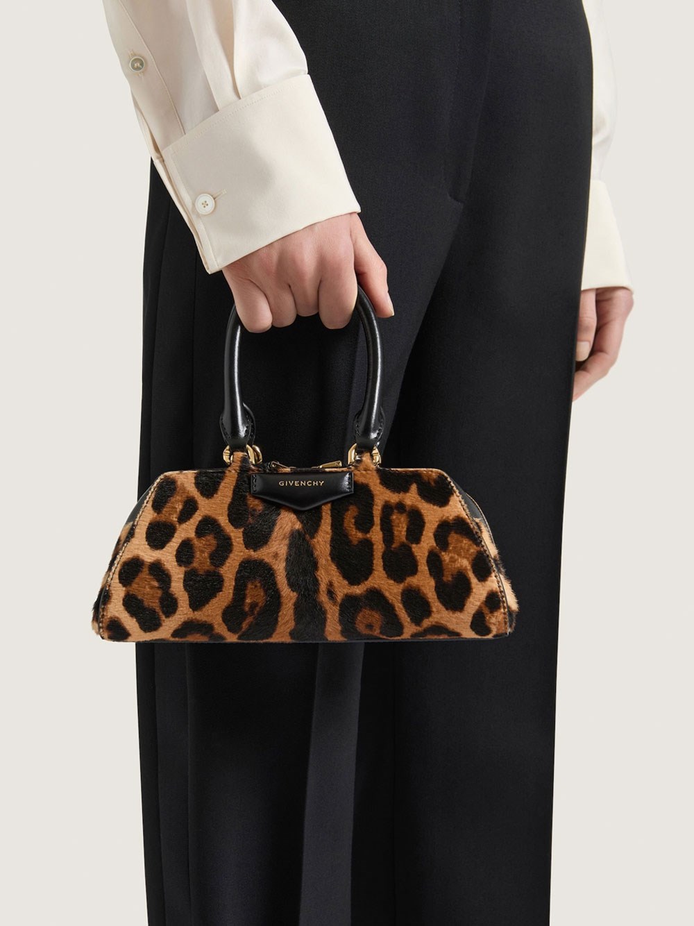 MINI ANTIGONA EAST-WEST BAG IN LEOPARD PONY EFFECT LEATHER