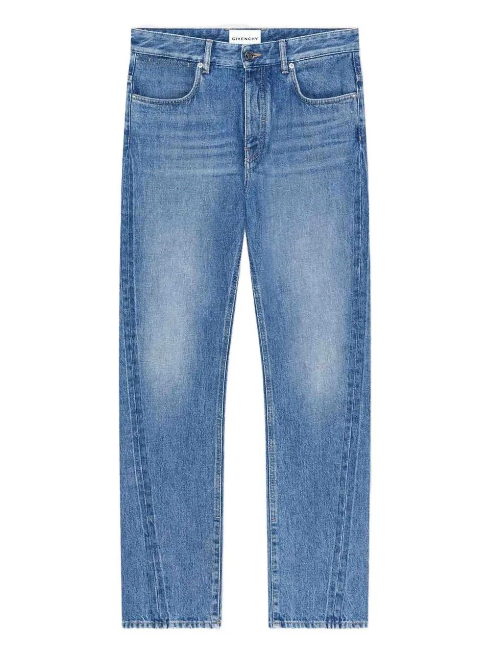 COUTURE SEAM STRAIGHT FIT SHADOW WASHED JEANS