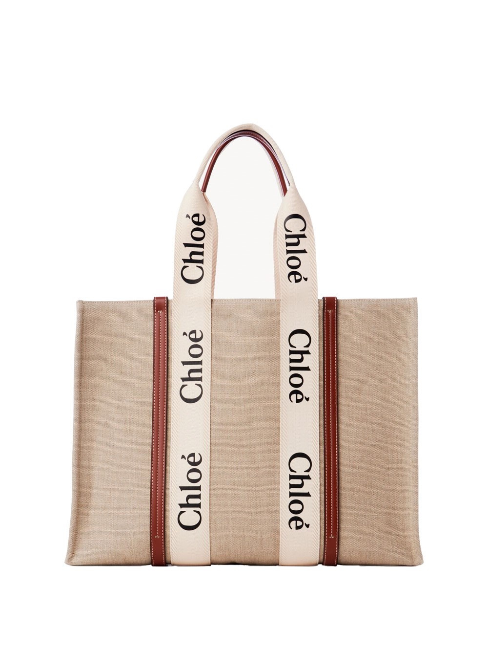 LARGE WOODY TOTE BAG IN LINEN