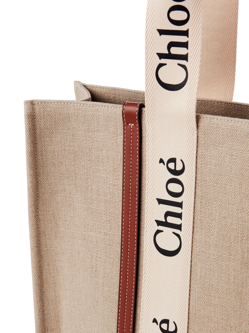 LARGE WOODY TOTE BAG IN LINEN