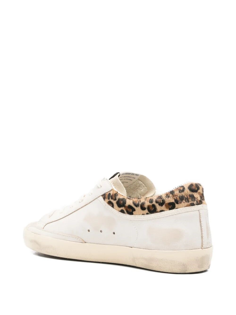 SUPER-STAR WORN-OUT EFFECT SUEDE SNEAKERS WITH LEOPARD-PRINT CALF HAIR DETAIL