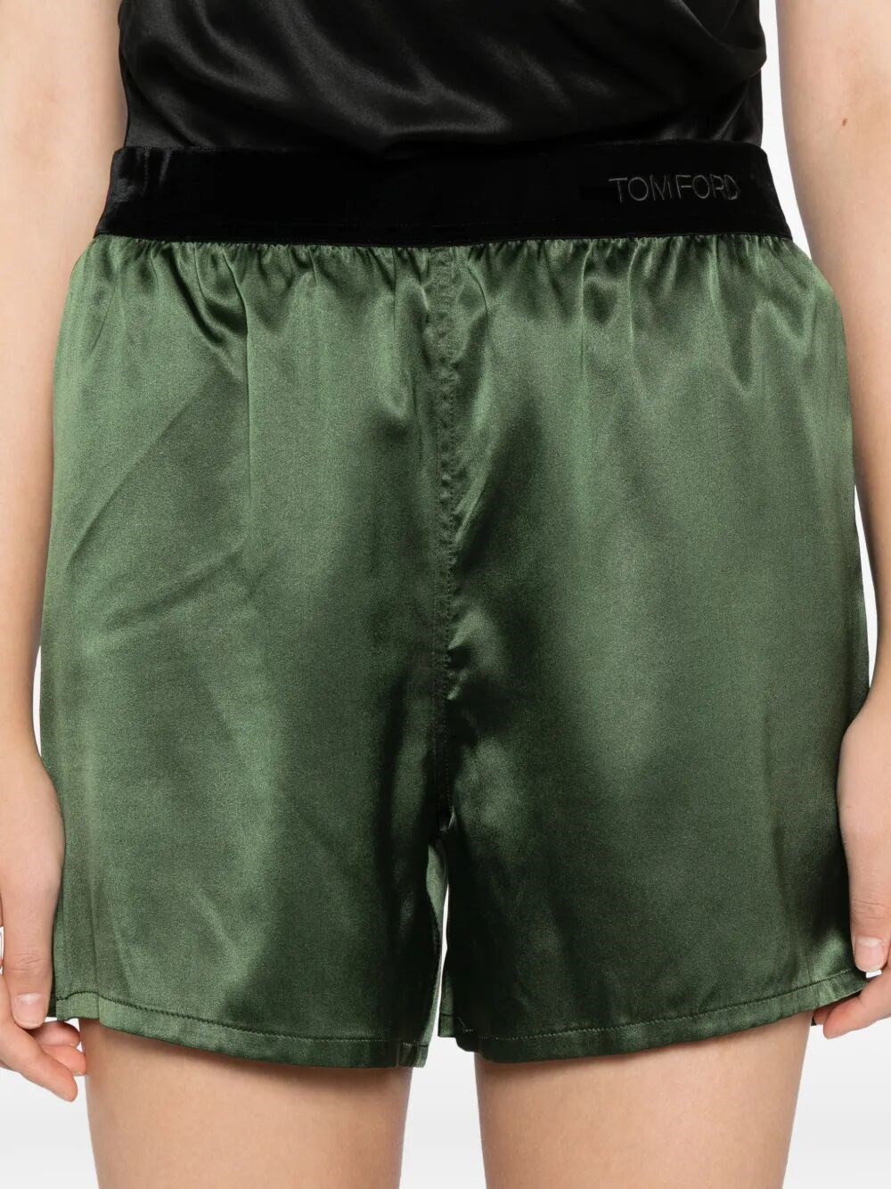 STRETCH SILK SATIN SHORTS