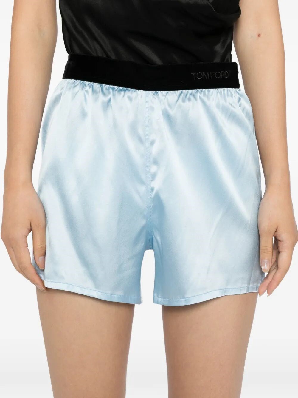 STRETCH SILK SATIN SHORTS