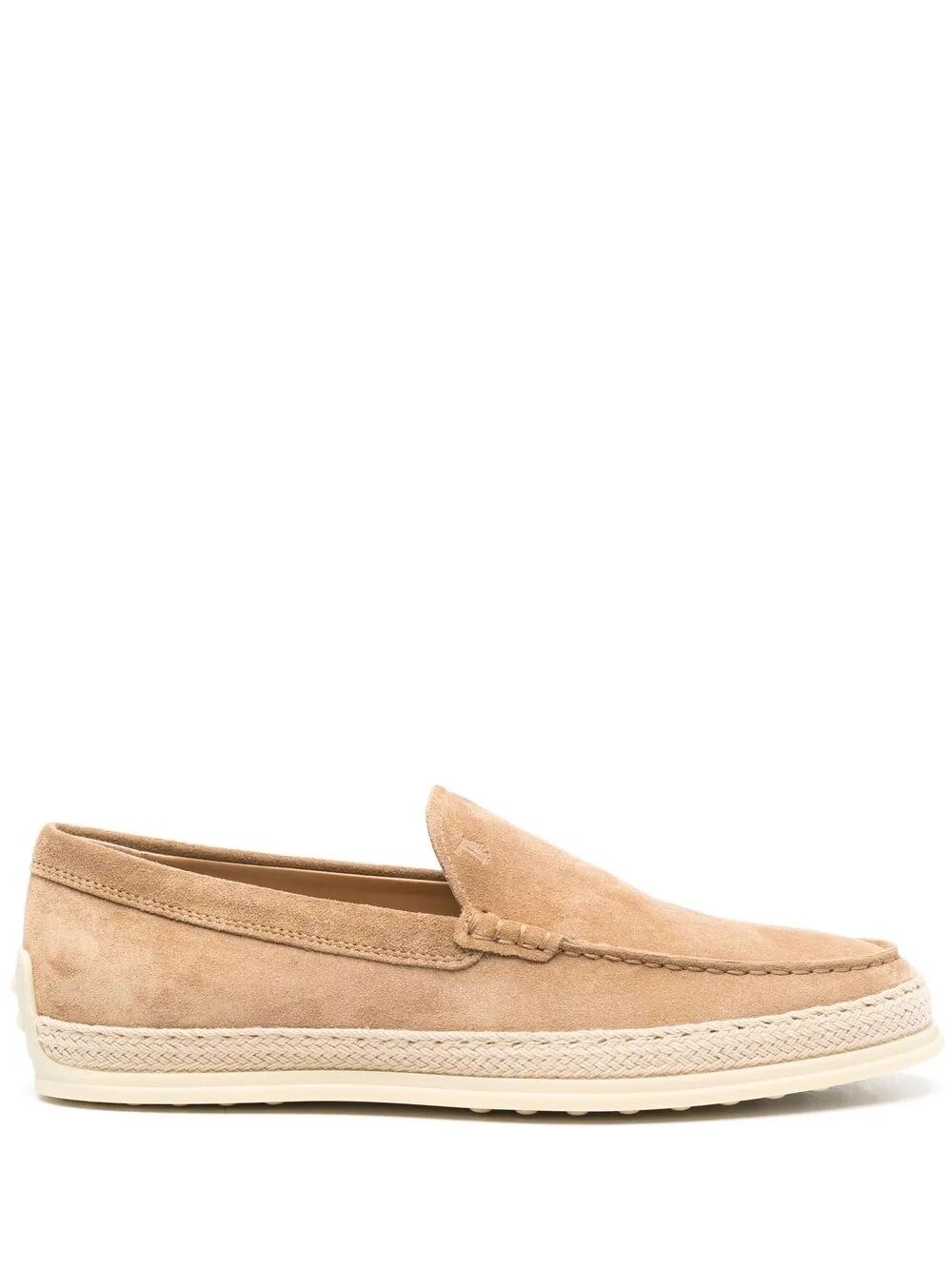 CORD WEAVING SLIP-ON SUEDE LOAFERS