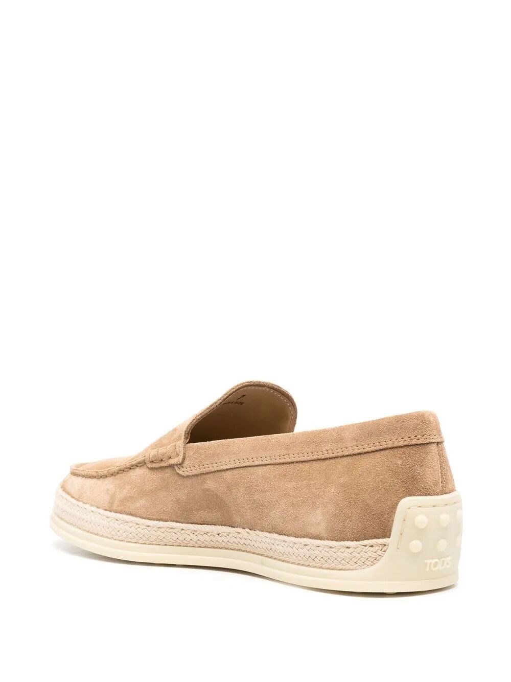 CORD WEAVING SLIP-ON SUEDE LOAFERS