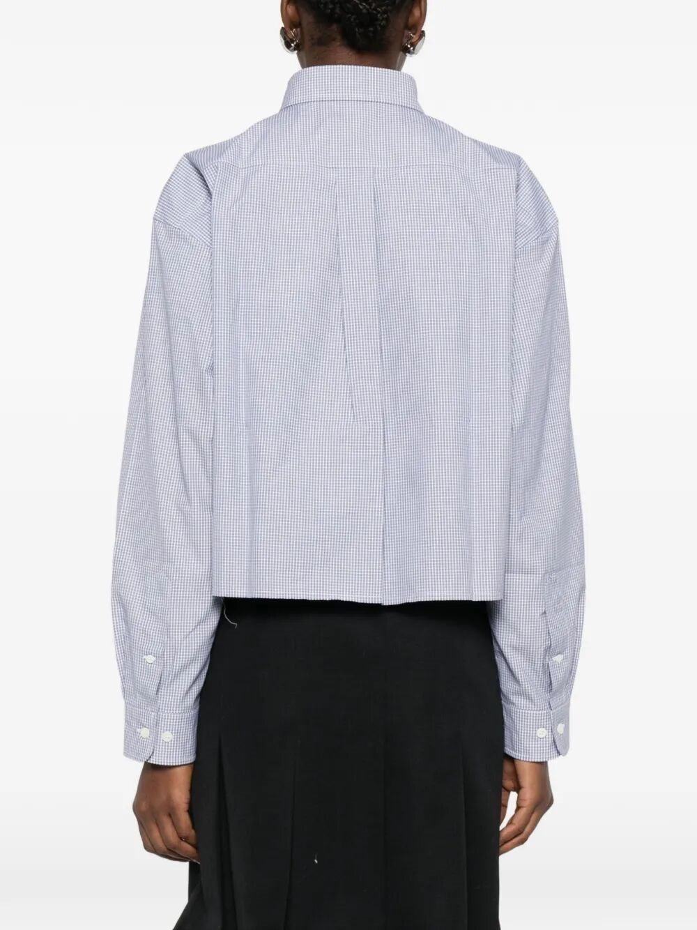 CHECK PATTERN CROPPED POPLIN SHIRT