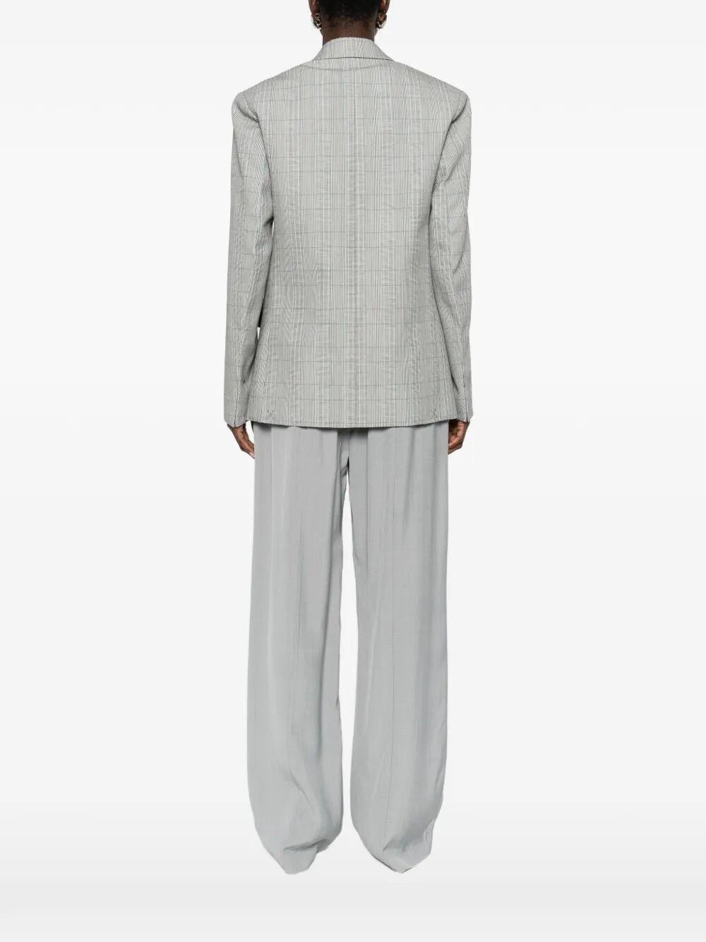 CHECK WOOL DOUBLE-BREASTED TAILORED JACKET