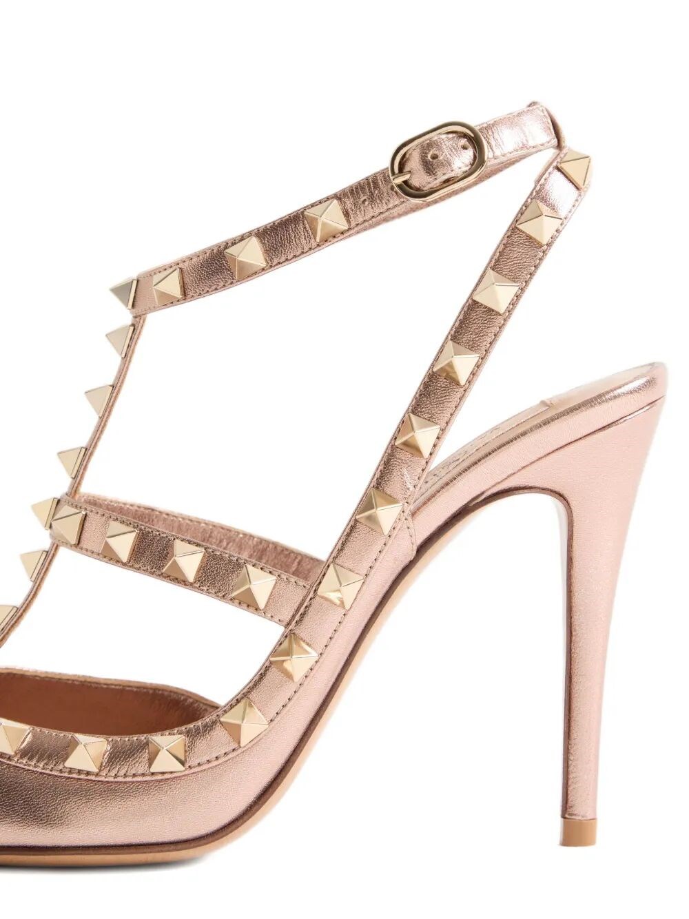 ROCKSTUD LAMINATED NAPPA LEATHER PUMPS 100