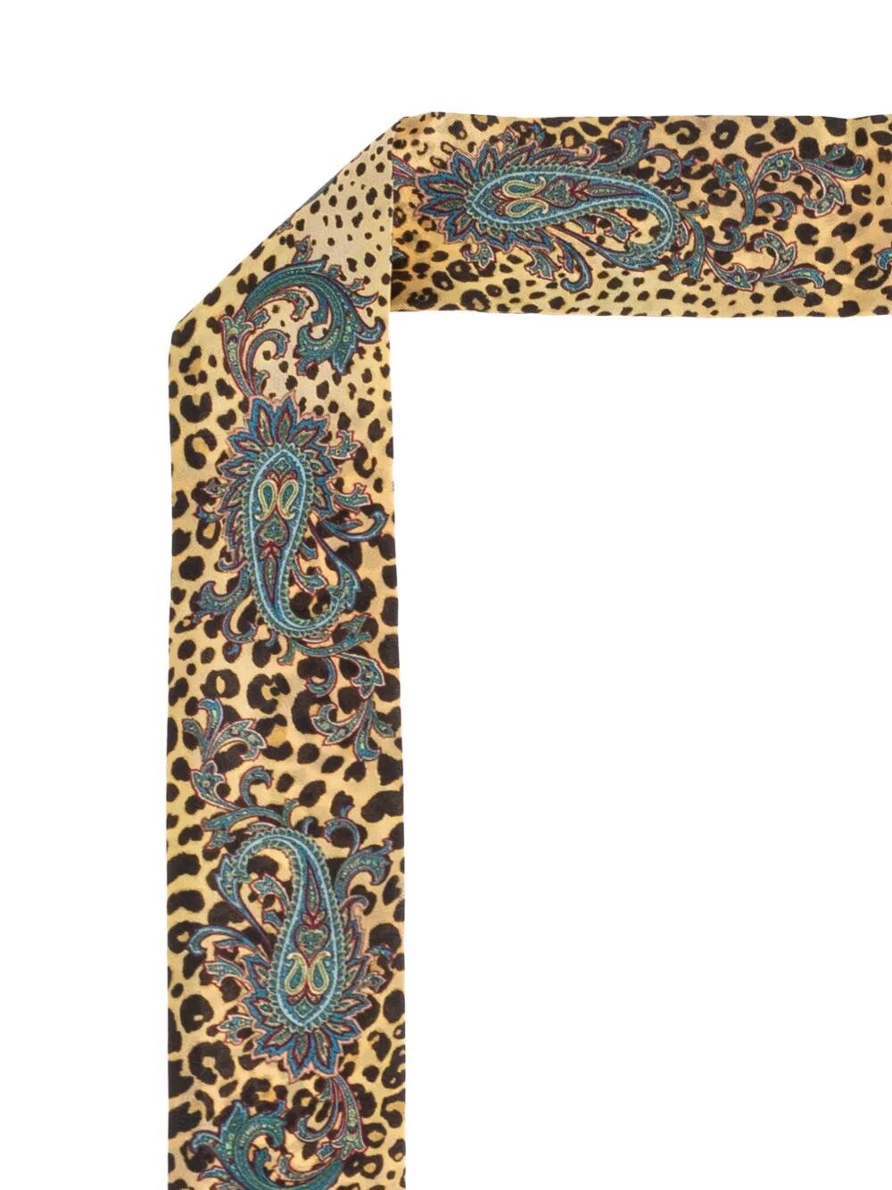 PAISLEY AND LEOPARD-PRINT SILK FOULARD