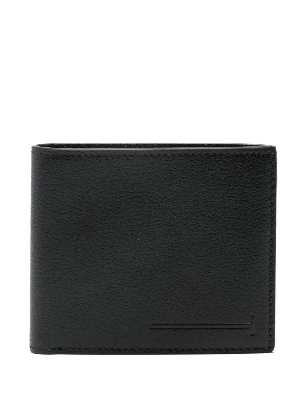 Tom Ford Men's Black Classic Bi-Fold Wallet In Nappa Leather With T Logo