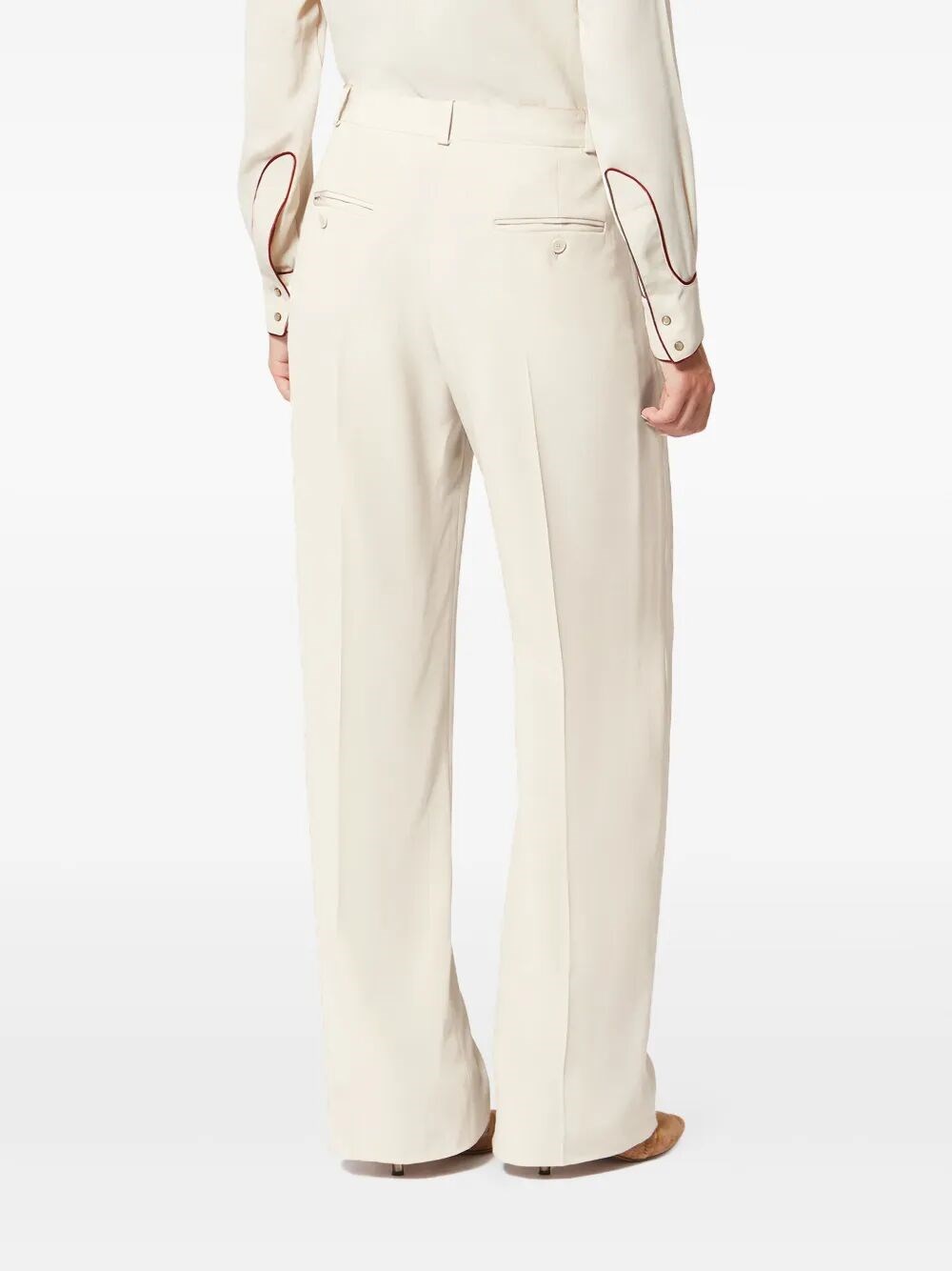 NEONDA FLOWING CREPE PLEATED SUIT PANTS