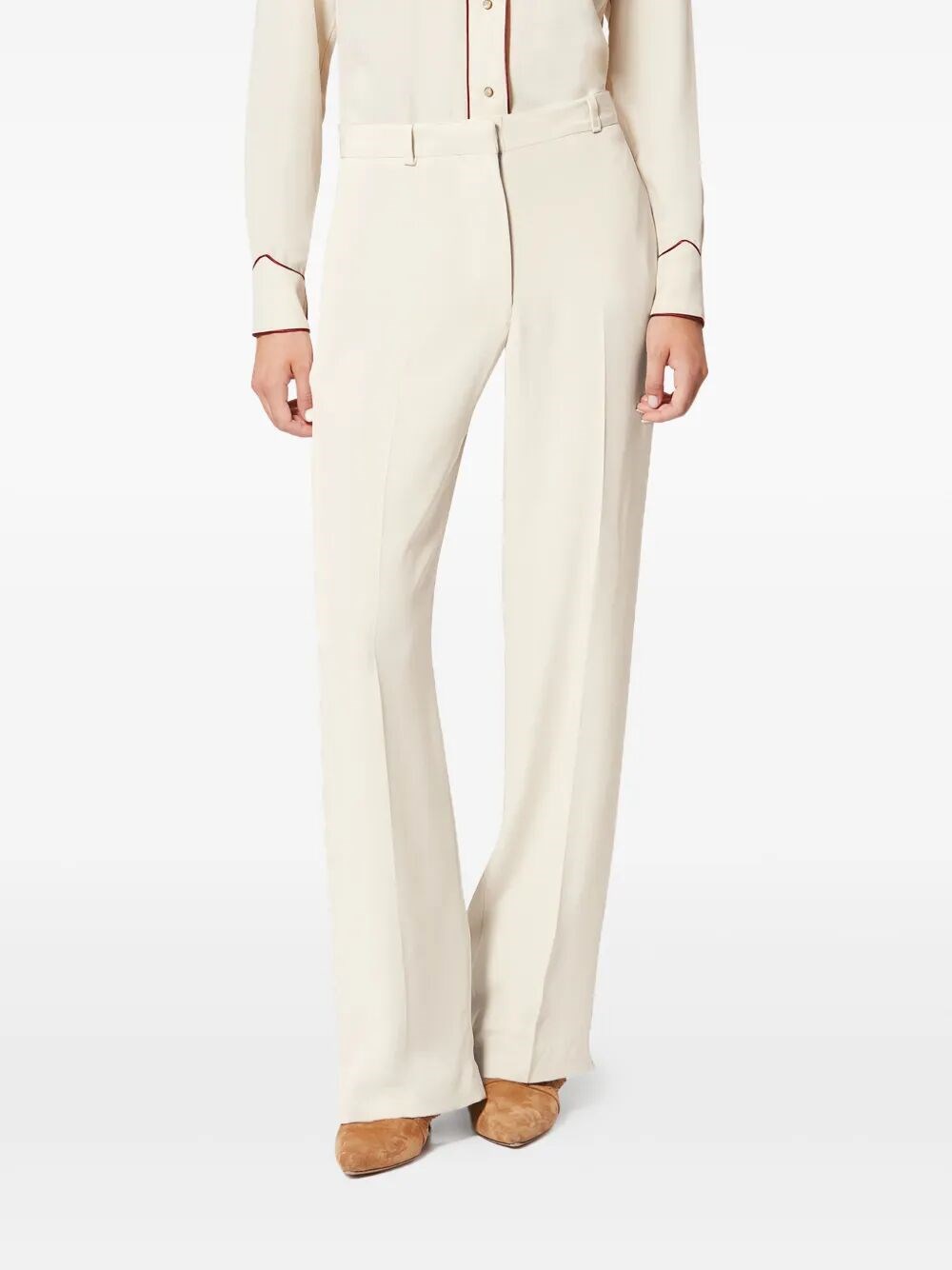 NEONDA FLOWING CREPE PLEATED SUIT PANTS