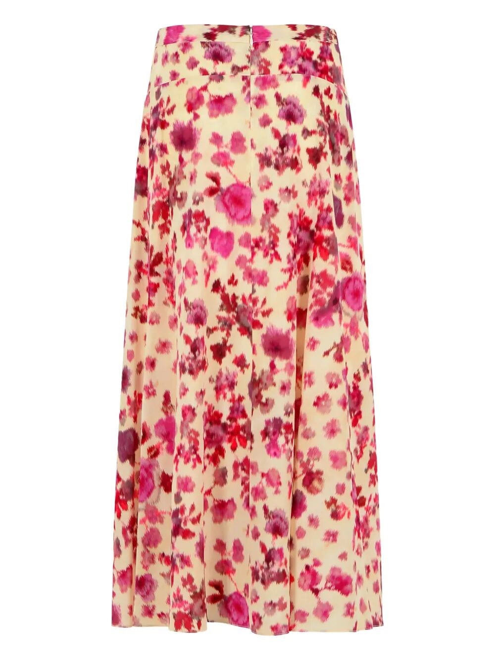 SAKURA LONG PRINTED STRETCH SILK SKIRT