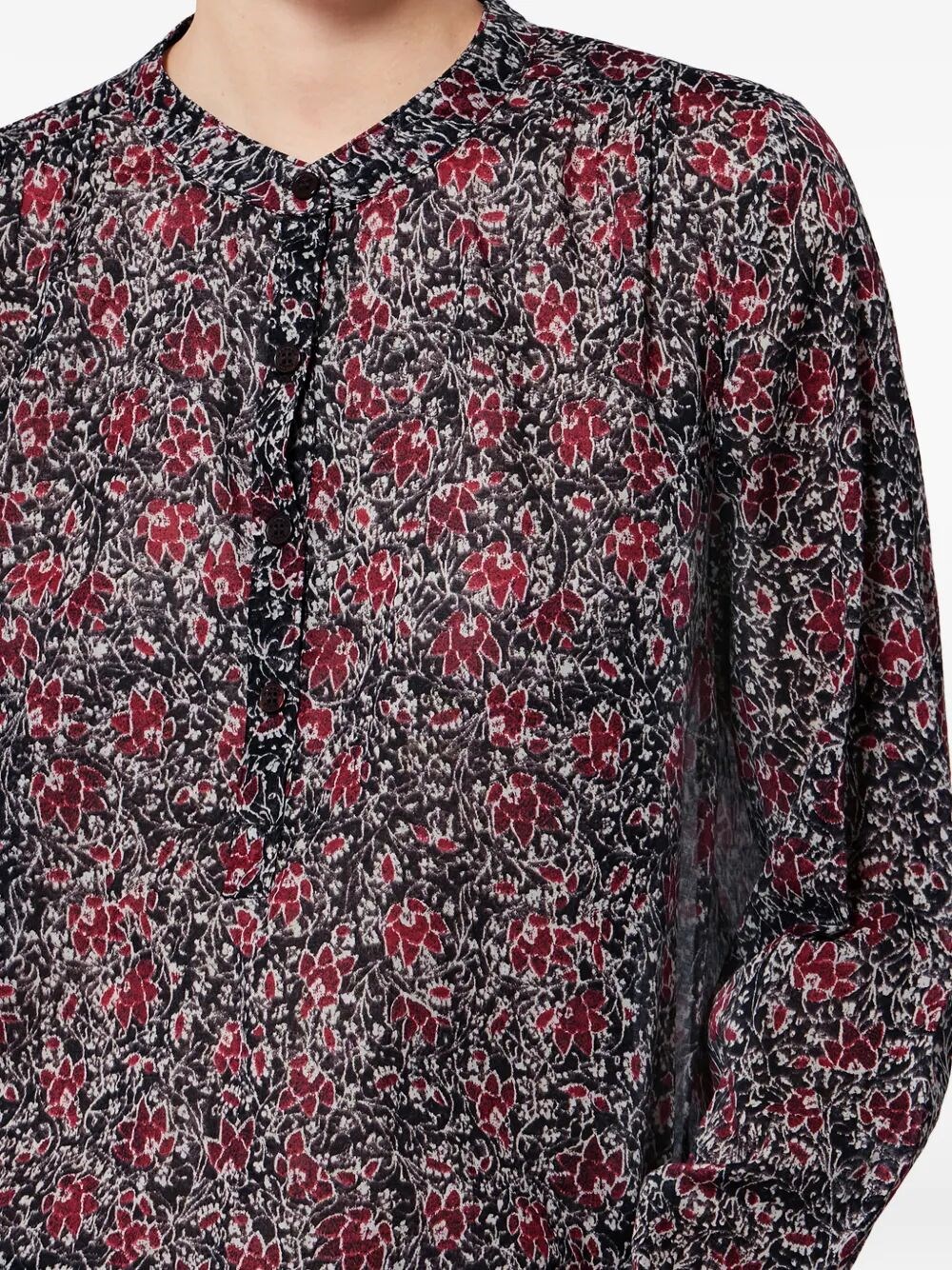 MARIA COTTON VOILE FLORAL PRINT BLOUSE