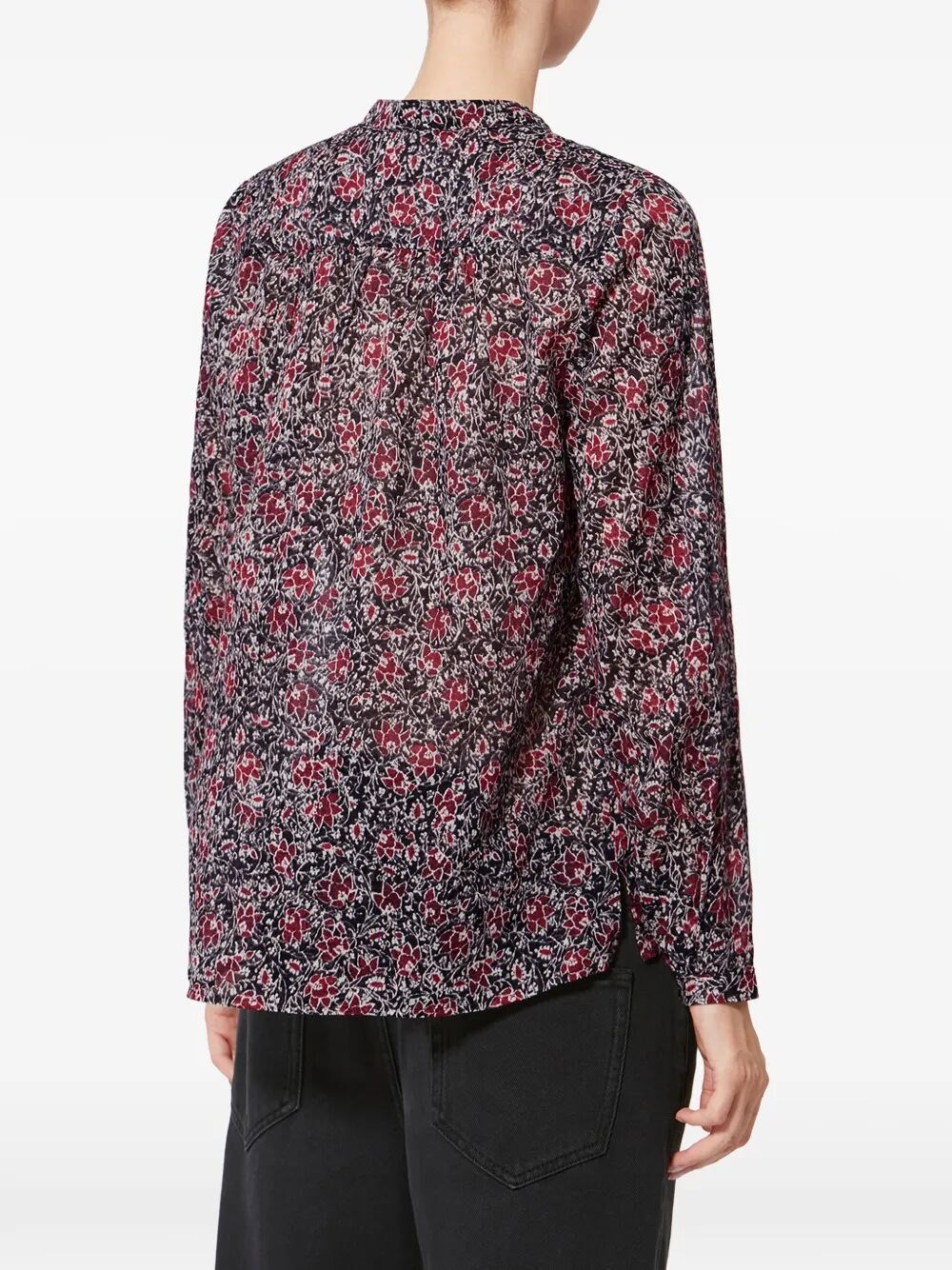 MARIA COTTON VOILE FLORAL PRINT BLOUSE