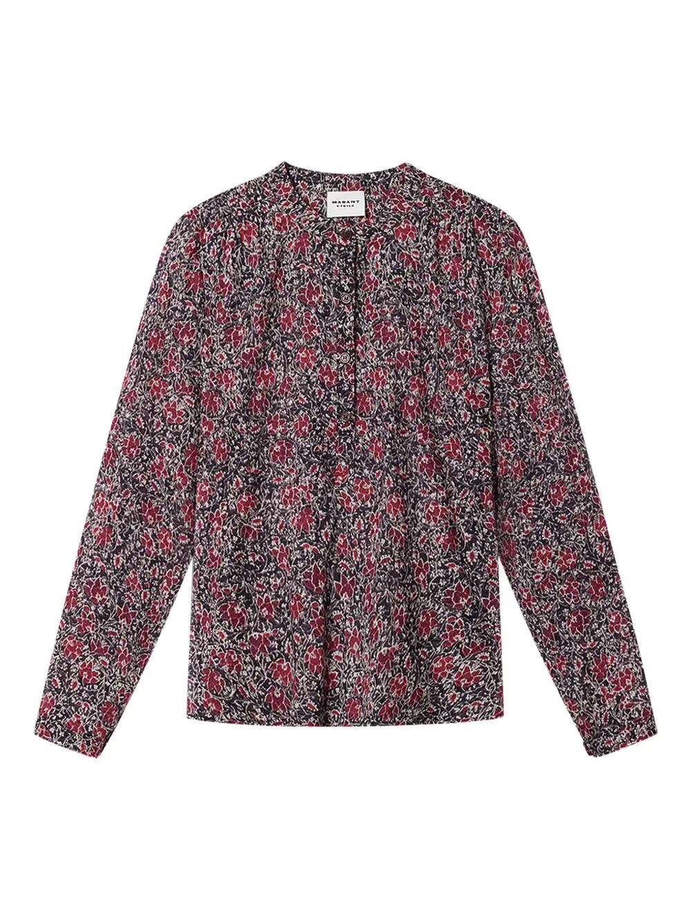 MARIA COTTON VOILE FLORAL PRINT BLOUSE