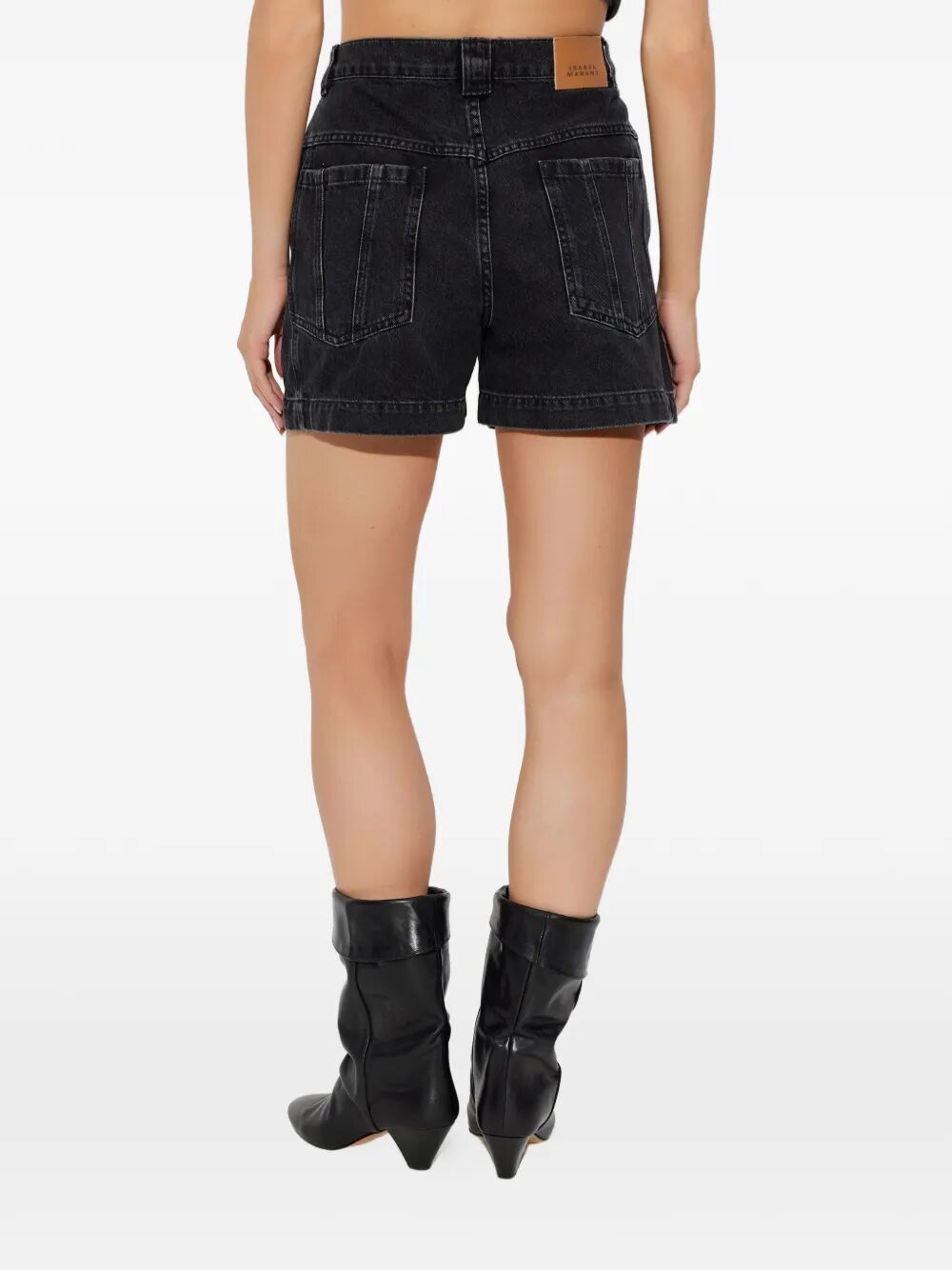 JOELY DENIM PANELLED SHORTS