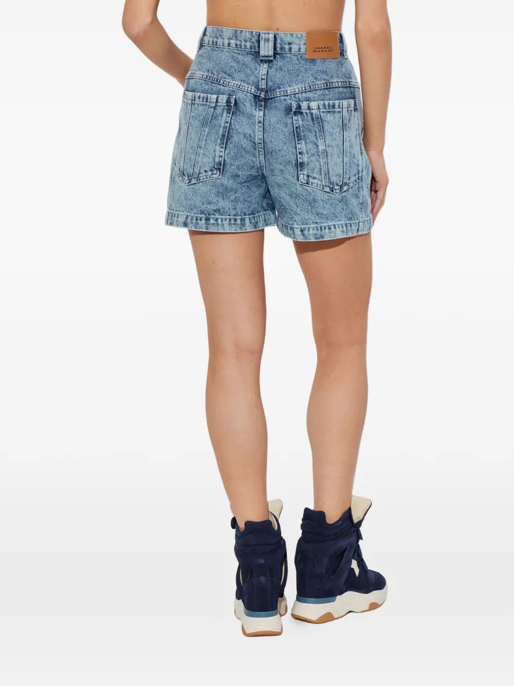 JOELY DENIM PANELLED SHORTS