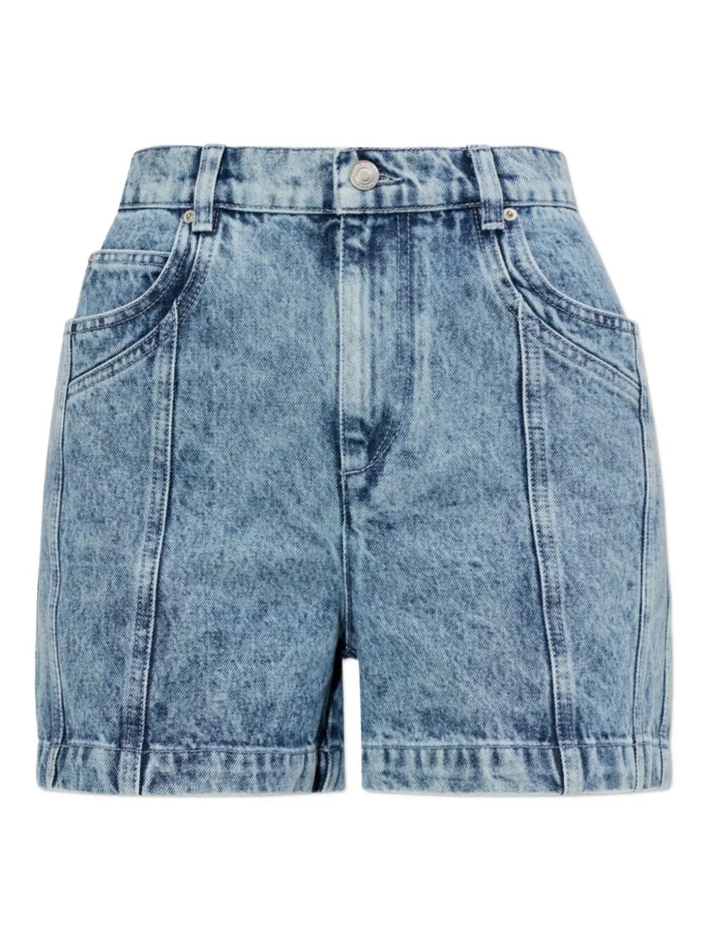 JOELY DENIM PANELLED SHORTS
