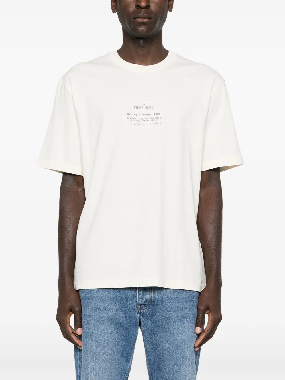 REGULAR FIT STONE PRINT COTTON JERSEY T-SHIRT