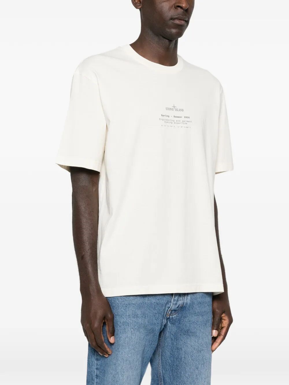 REGULAR FIT STONE PRINT COTTON JERSEY T-SHIRT
