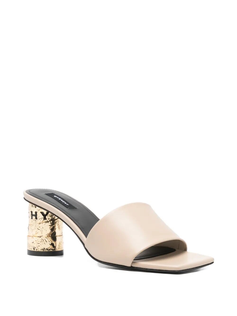 TAPE HEELED LEATHER MULES