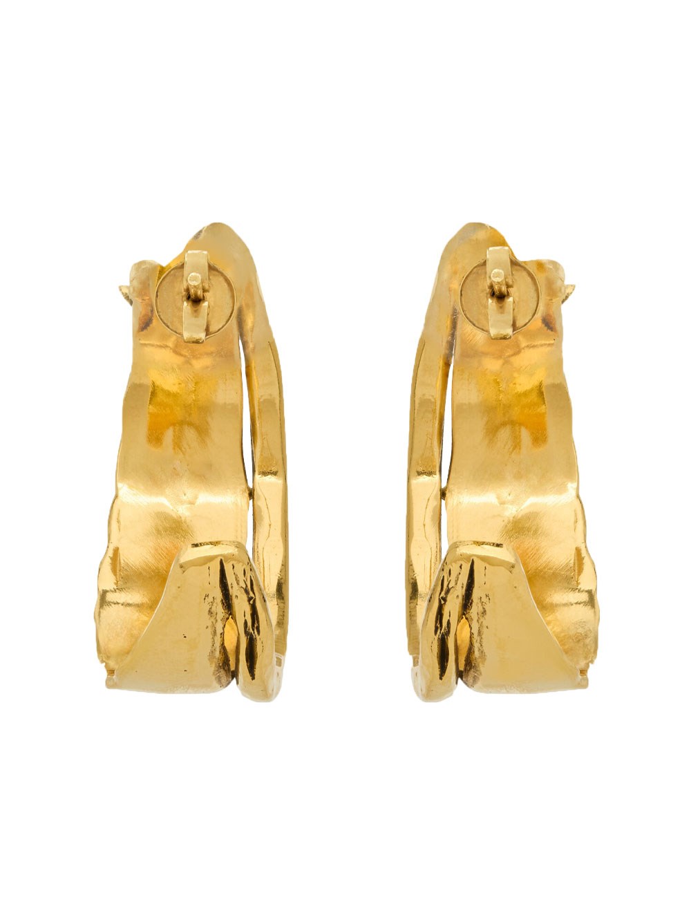 SMALL CASSANDRE METAL HALF-HOOP EARRINGS