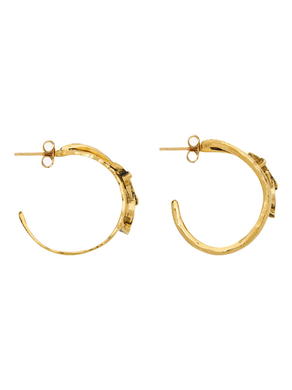 SMALL CASSANDRE METAL HALF-HOOP EARRINGS