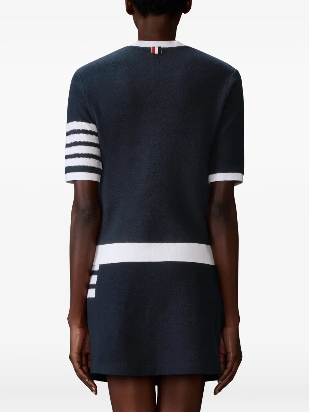 TEXTURED COTTON PIQUÉ 4-BAR T-SHIRT