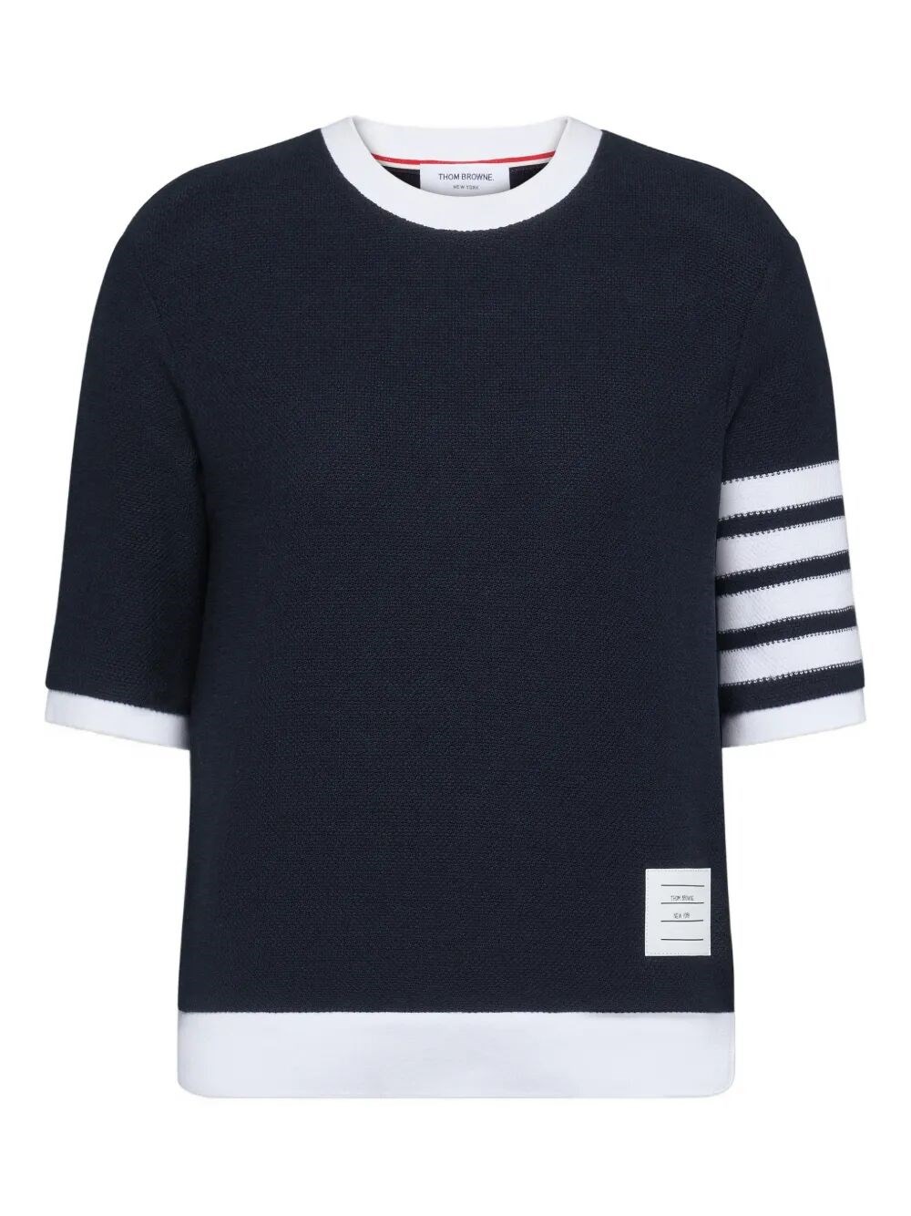 TEXTURED COTTON PIQUÉ 4-BAR T-SHIRT