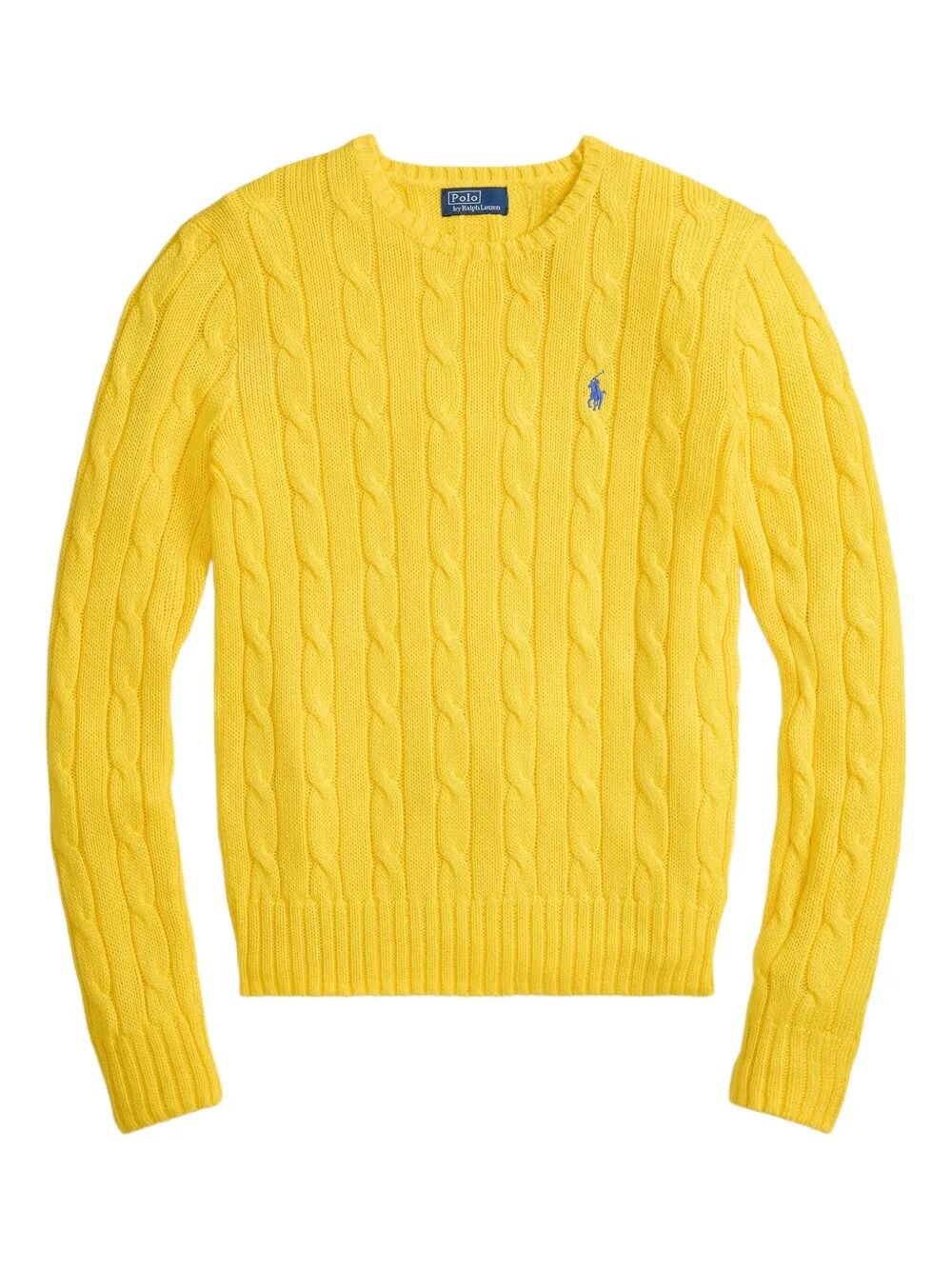CABLE-KNIT SLIM FIT COTTON CREWNECK JUMPER