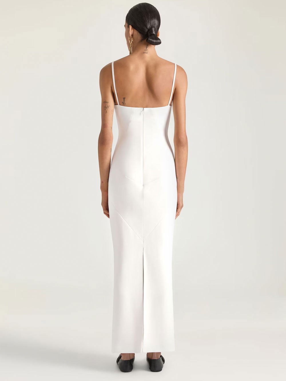 SLICED CREPE CADY LONG DRESS