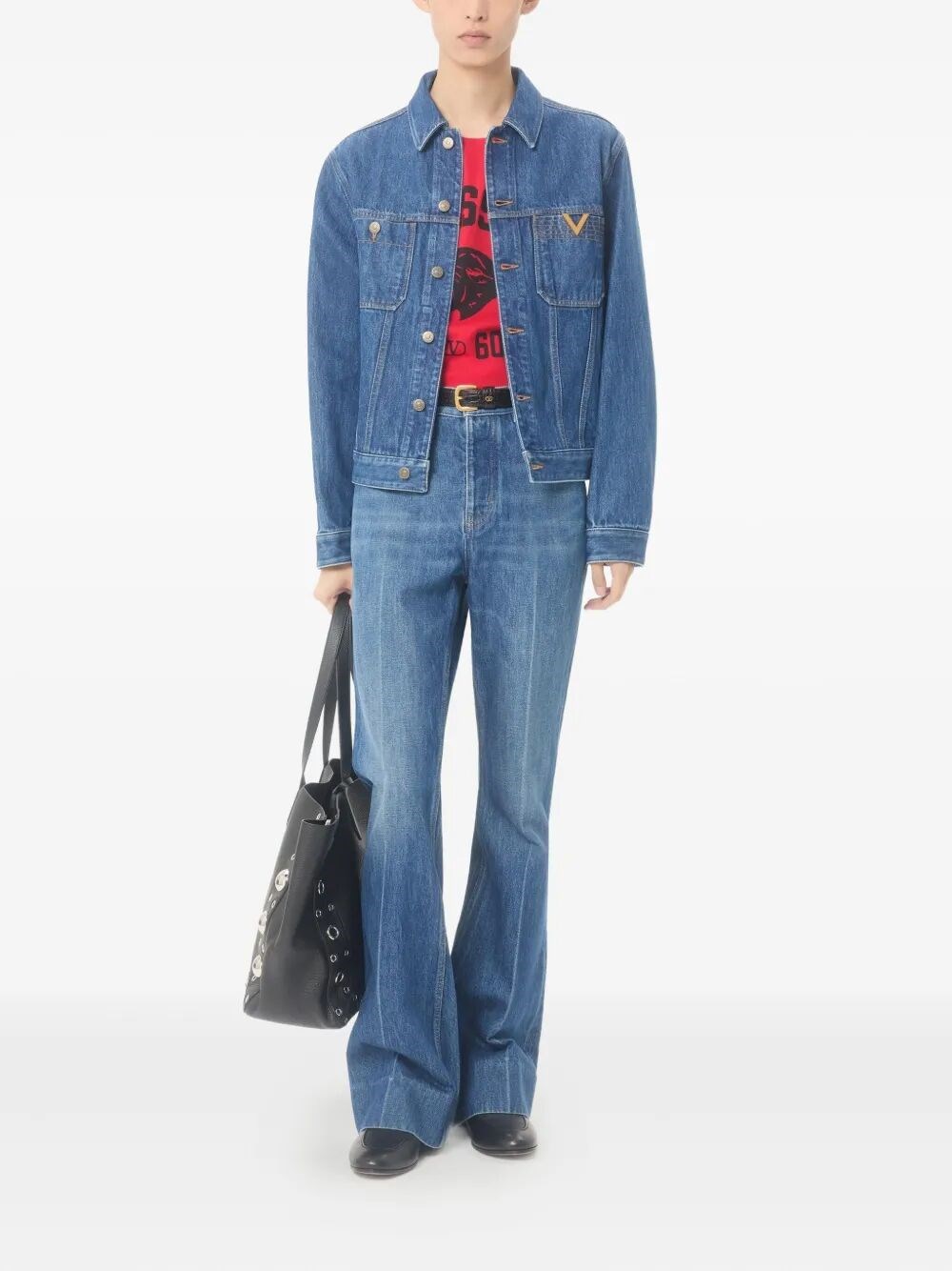 VALENTINO DENIM JACKET WITH VGOLD