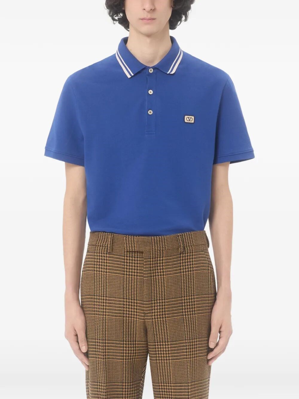 COTTON PIQUÉ POLO SHIRT WITH VLOGO PATCH