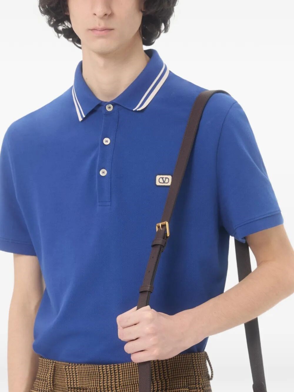 COTTON PIQUÉ POLO SHIRT WITH VLOGO PATCH
