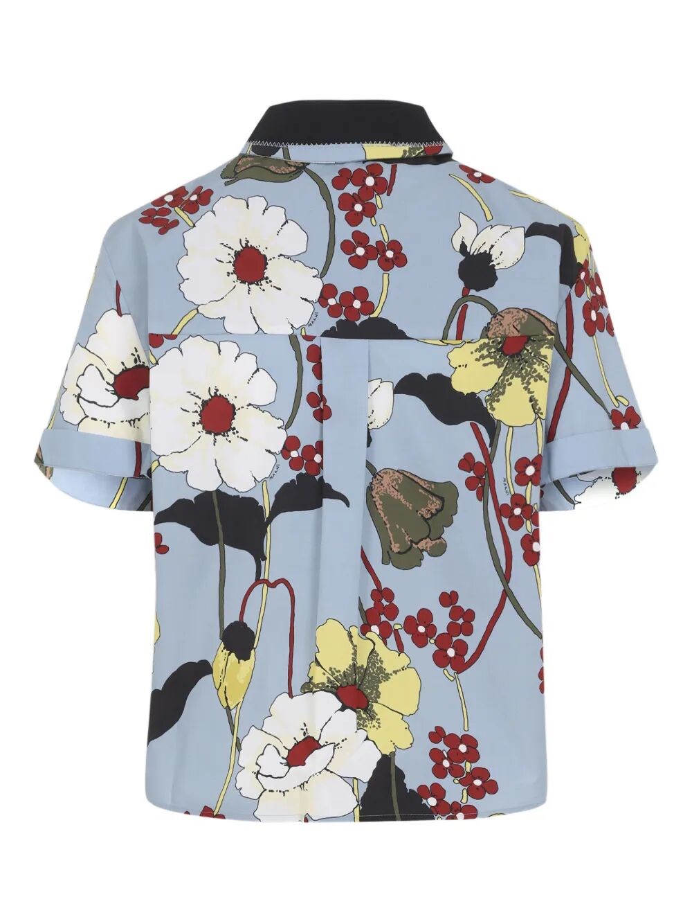 MELODIA-PRINT POPLIN CROPPED SHIRT
