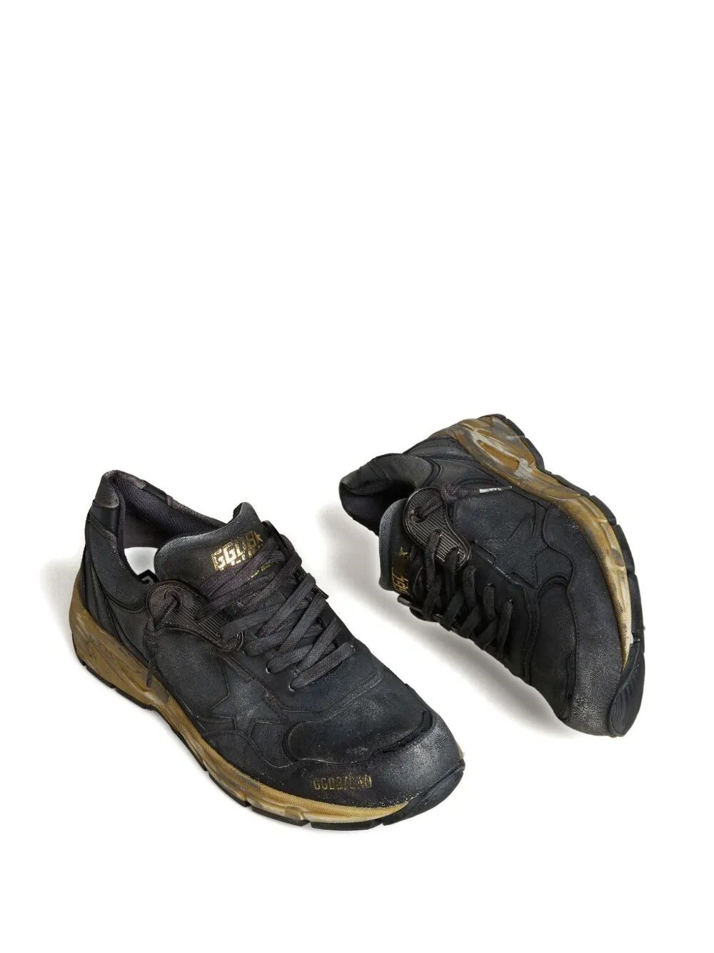 DAD-STAR SNEAKERS IN NAPLAK AND CRACKLE LEATHER WITH BLACK STAR AND HEEL TAB