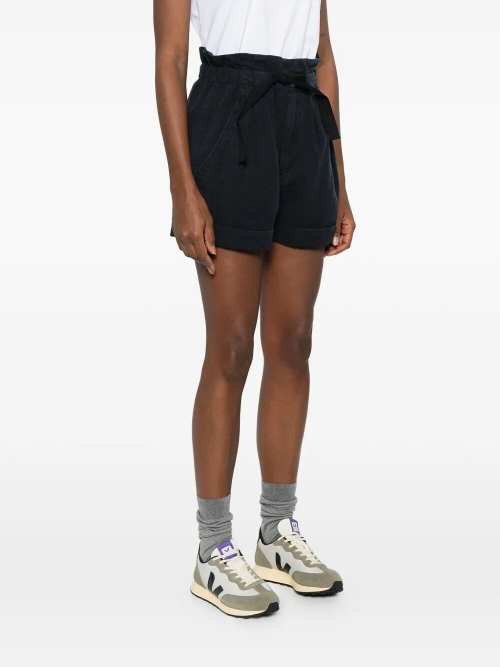 NIRMA COTTON AND LINEN CANVAS SHORTS