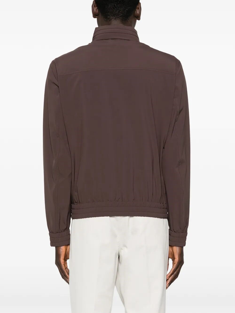 BONDED NYLON OUTERWEAR JACKET WITH PACKABLE HOOD