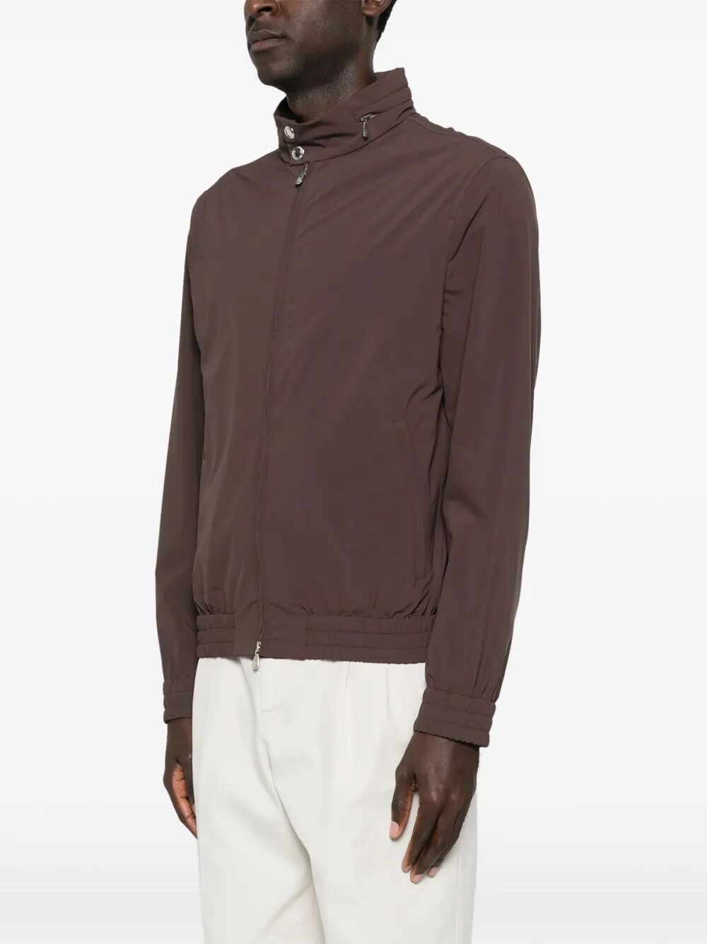 BONDED NYLON OUTERWEAR JACKET WITH PACKABLE HOOD